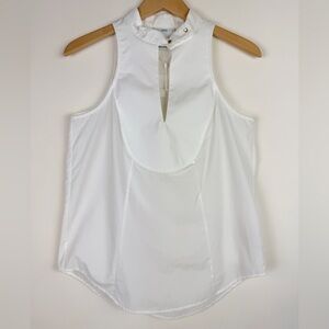 C/MEO Collective White Keyhole Sleeveless Blouse